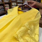 N5369 Aplique Mul Chanderi (yellow )