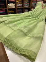 N5363 Chanderi & organza Dress ( Green ) - Image 3