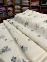 S7475 Embroidered Mul Chanderi (offwhite & grey)