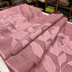 S7296Chanderi appliqué work (onion pink )