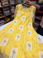 N5327 Embroidered Mul Chanderi (yellow) - Image 2