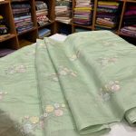 S7468 Embroidered Mul Chanderi ( green )