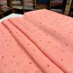 S7315 Embroidered mul chanderi ( dark peach )
