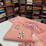 S7235 Semi Chanderi Set (peach)
