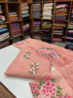 S7235 Semi Chanderi Set (peach)