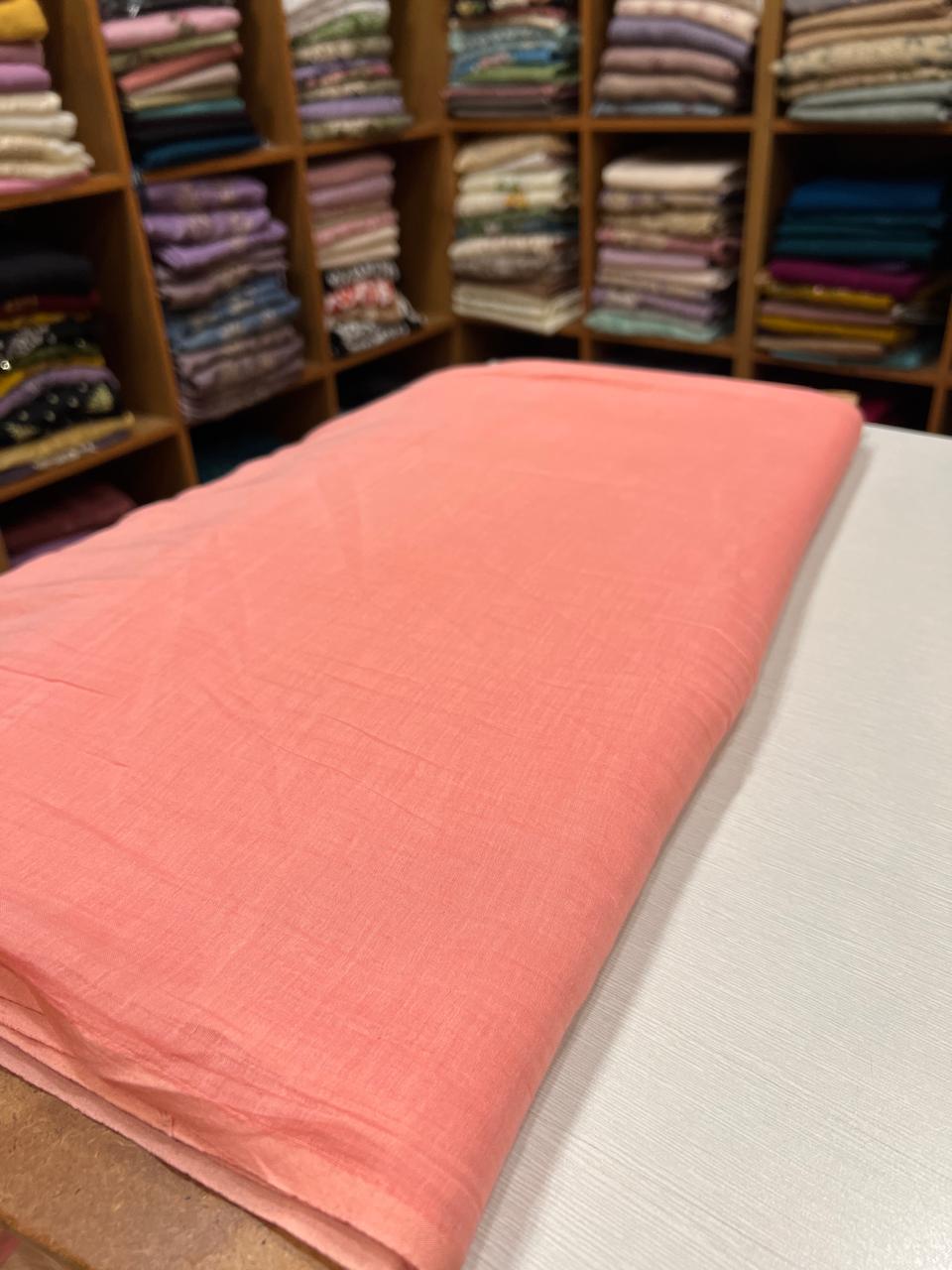867693f6-cf7c-458b-9b9d-4811cfbb14c3 S7315 plain chanderi ( dark peach ) - Image 1