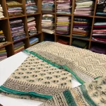 S7246 Kotta Doriya Set (cream and green)