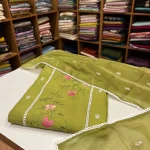 S7170 chanderi set (olive green)