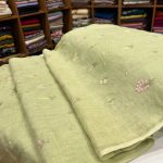 S7310 embroidered pure linen ( green )