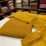 S7482 semi silk set mustard yellow