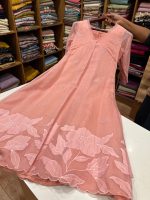 N5369 Aplique work Chanderi Dress - Image 2
