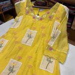 N5327 Embroidered Mul Chanderi (yellow)