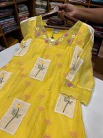 N5327 Embroidered Mul Chanderi (yellow)