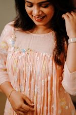 N5391 Embroidered Mul Chanderi ( peach) - Image 3