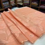 S7296 Chanderi appliqué work ( peach )