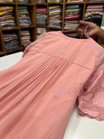 N5369 Aplique work Chanderi Dress - Image 3