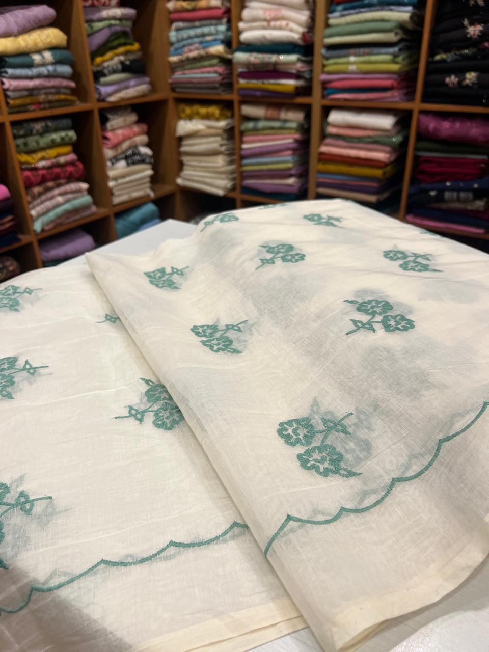 ff0777e4-f396-48de-aa11-76318db196a9 S7433 Embroidered Mul Chanderi - Image 1