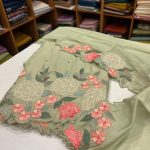 S7455 Chanderi set ( green)
