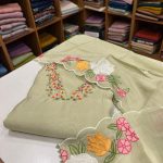 S7455 chanderi set (light green )