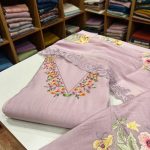 S7455 chanderi set (lavender)